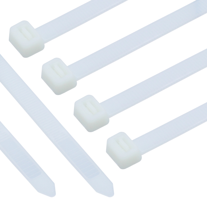 100x Profi-Kabelbinder Weiß, Nylon, UV-beständig, Brandschutz UL 94 V2, 350 x 7,9 mm 350 x 7,9 mm