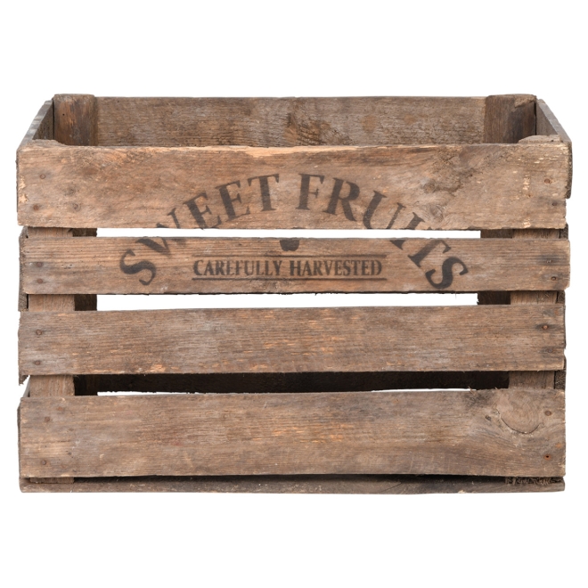 Esschert Design Apfelkiste Holz, 51x42x30cm, Vintage, Obstkiste, Dekokiste, NG79