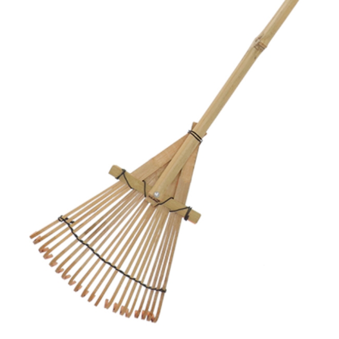 Esschert Design Kinder-Bambusrechen, kleine Harke für Kinder, Spielrechen, Laubrechen, KG251