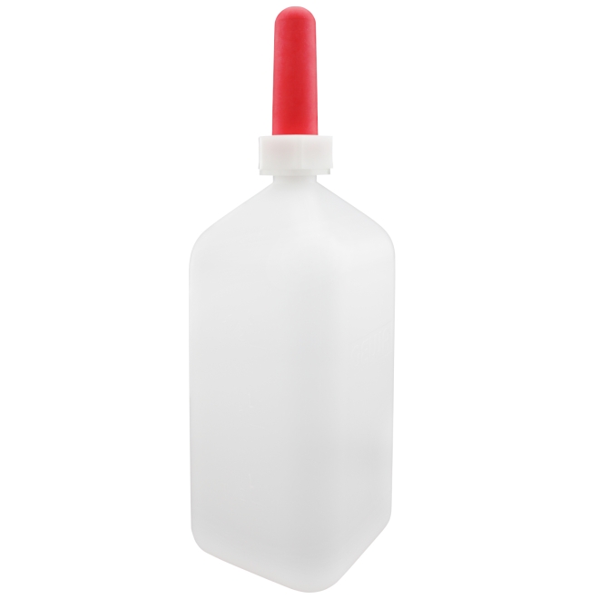 GEWA Kälberflasche 2 Liter, mit Sauger, Milchflasche, Kälbertränkeflasche, Tränkeflasche