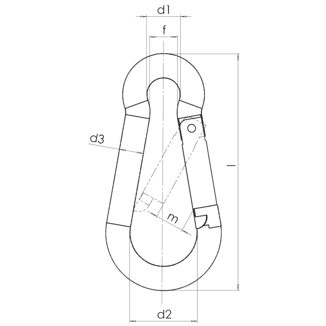 Karabinerhaken 4x40mm verzinkt - Karabiner mit Schnappverschluss - DIN 5299