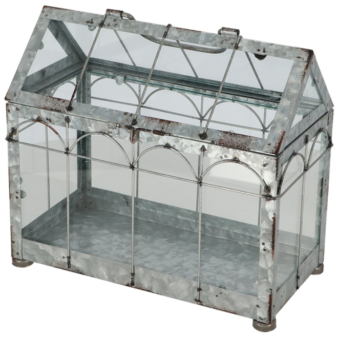Esschert Design Mini Gewächshaus - Metall und Glas - Dekohaus zum Bepflanzen