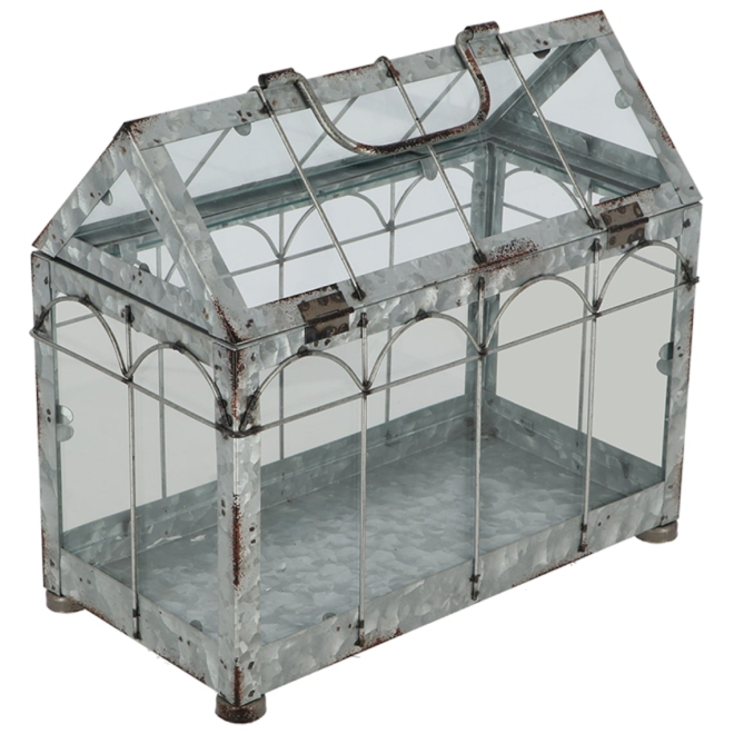 Esschert Design Mini Gewächshaus - Metall und Glas - Dekohaus zum Bepflanzen