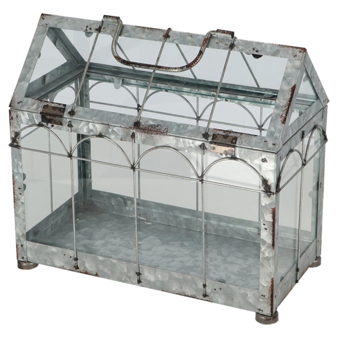 Esschert Design Mini Gewächshaus - Metall und Glas - Dekohaus zum Bepflanzen