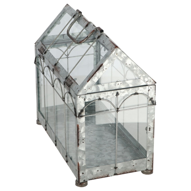 Esschert Design Mini Gewächshaus - Metall und Glas - Dekohaus zum Bepflanzen