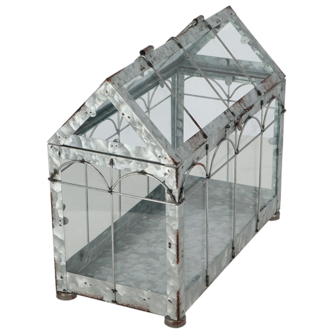 Esschert Design Mini Gewächshaus - Metall und Glas - Dekohaus zum Bepflanzen
