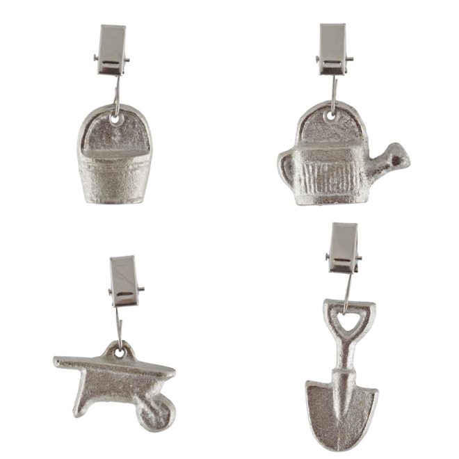Esschert Design Tischtuchgewichte Gusseisen TW31, 4er Set, verschiedene Designs