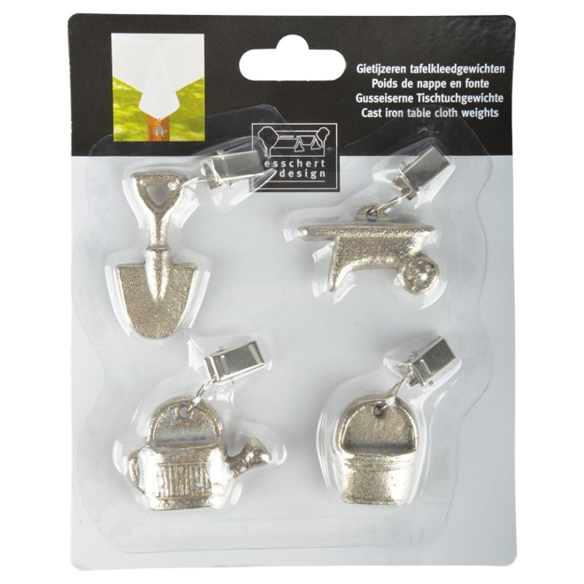 Esschert Design Tischtuchgewichte Gusseisen TW31, 4er Set, verschiedene Designs