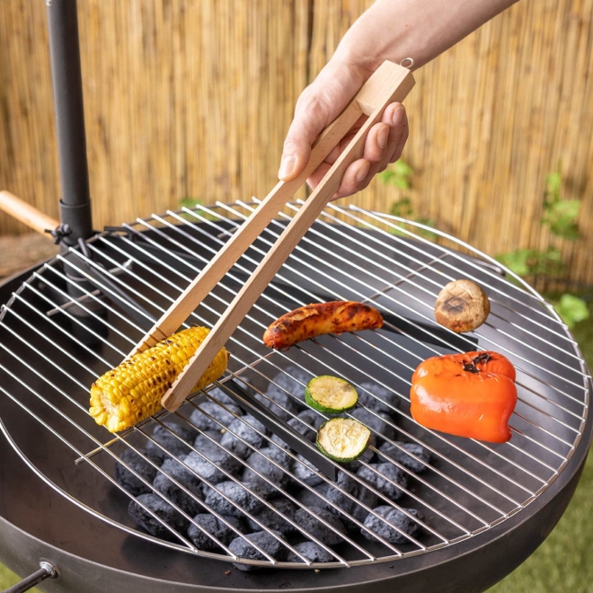 Esschert Design Grillzange Holz FF548, mit Aufhängeöse, Zange zum Grillen