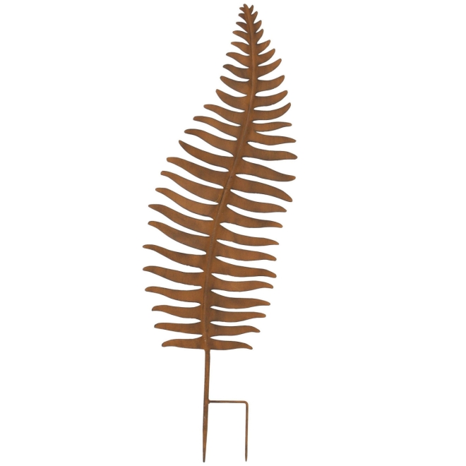 Gartenstecker Farnblatt 83cm, Gartenschild in Rostoptik, Dekostecker Farn