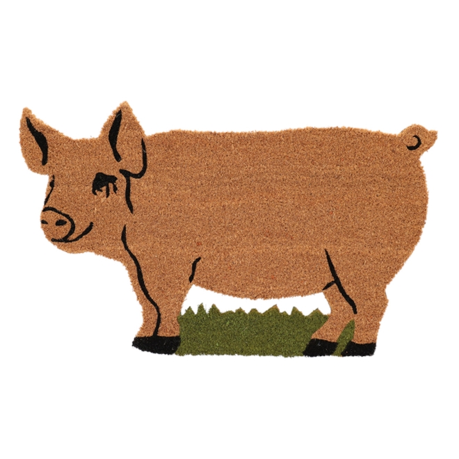 Esschert Design Kokosmatte Schwein, Fußmatte, Türmatte, Schmutzfangmatte, RB263