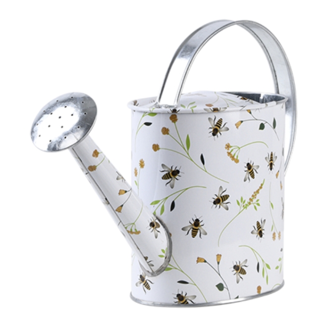 Esschert Design Gießkanne Bienenmuster 1,9 Liter, Dekogießkanne, Blumengießkanne