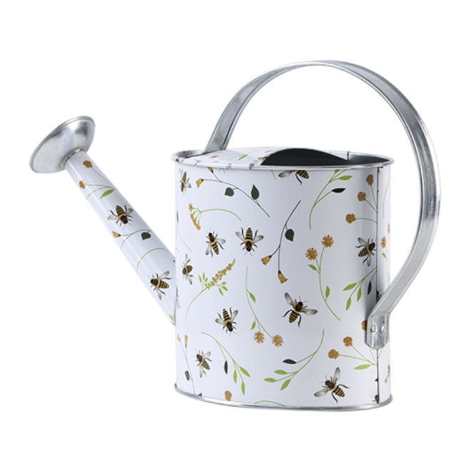 Esschert Design Gießkanne Bienenmuster 1,9 Liter, Dekogießkanne, Blumengießkanne
