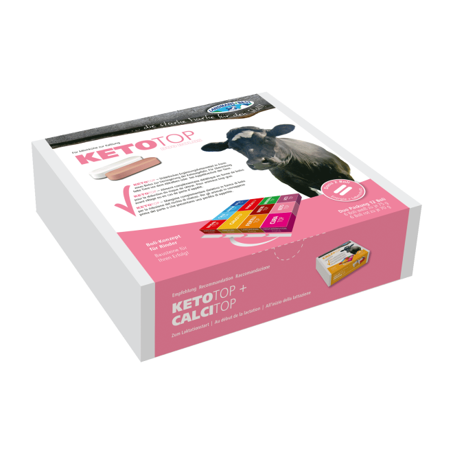 KETOTOP Ketose Bolus - Futterergänzung Abkalbung - 6 Boli à 75g + 6 Boli à 70g