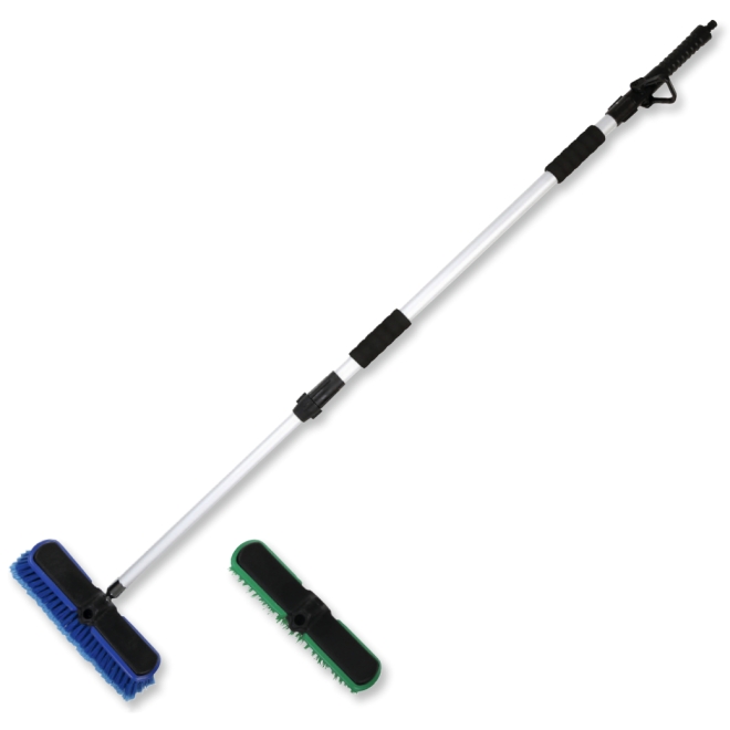 Bümag Wasserbesen Set 32cm - mit Teleskopstiel, Besen und Schrubber