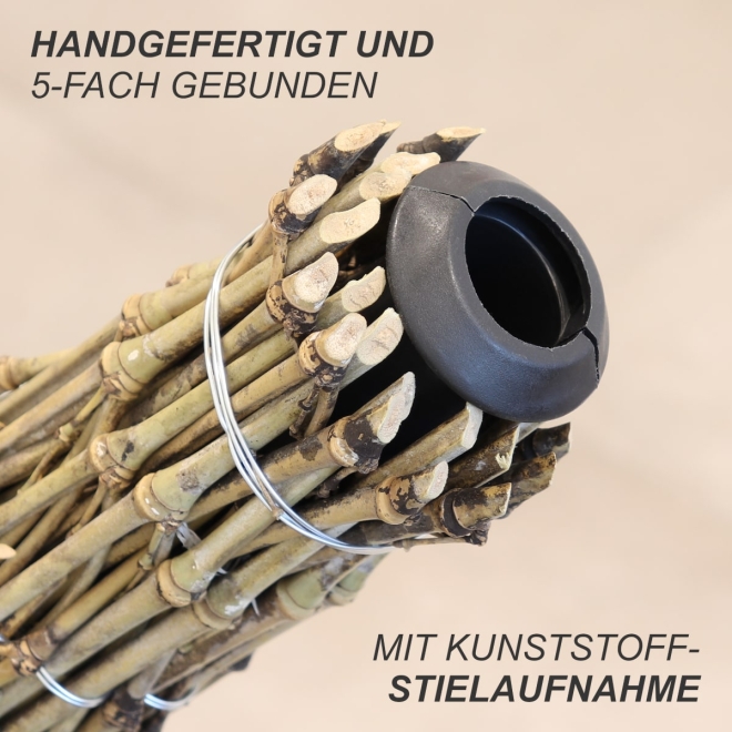 Bambusbesen, Stallbesen aus Bambusreisig, Reisigbesen mit Kunststoff-Stielaufnahme