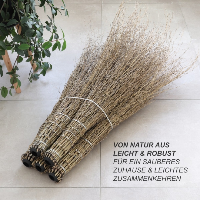 Bambusbesen, Stallbesen aus Bambusreisig, Reisigbesen mit Kunststoff-Stielaufnahme