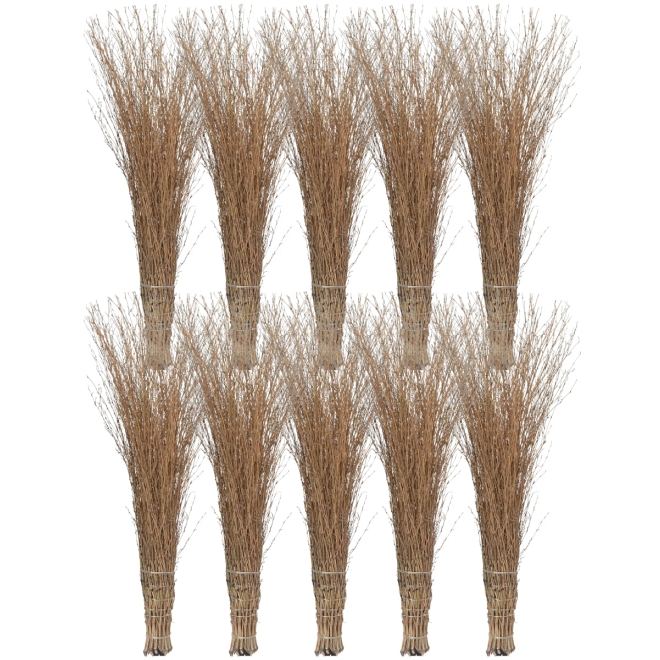 10x Bambusbesen, Stallbesen aus Bambusreisig, Reisigbesen mit Kunststoff-Stielaufnahme