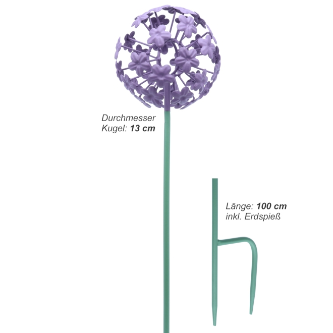 Gartenstecker Hortensie 100cm - Blumen Dekostecker aus Metall