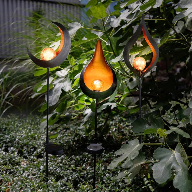 Solar Gartenstecker mit LED, verschiedene Designs, Gartenleuchte, Gartenlampe