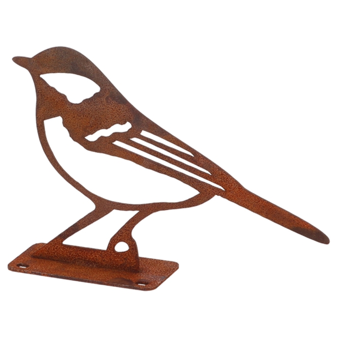 Esschert Design Gartenfigur Kohlmeise 14x10cm - Vogel Dekofigur in Rostoptik