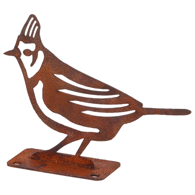 Esschert Design Gartenfigur Haubenmeise 13x10cm - Vogel Dekofigur in Rostoptik