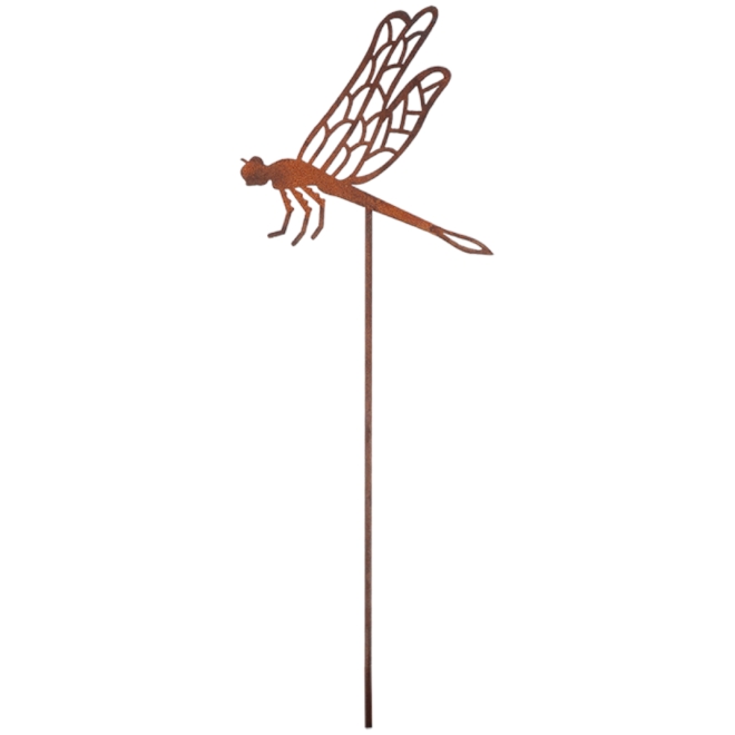 Esschert Design Gartenstecker Libelle 38cm - Dekostecker in Rostoptik