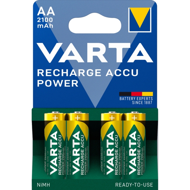 Varta Recharge Accu AA, Mignon HR6, 1,2 Volt, 2100 mAh - 4er Blister