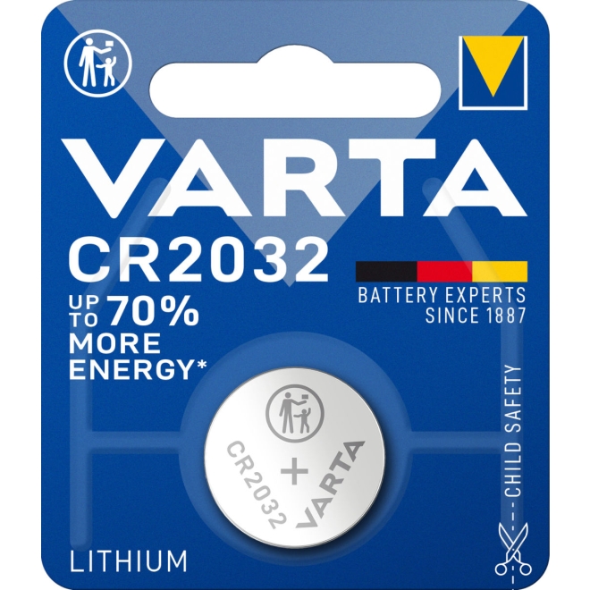 Varta Knopfzelle CR2032 - 3 Volt Lithium Batterie - 1er-Blister