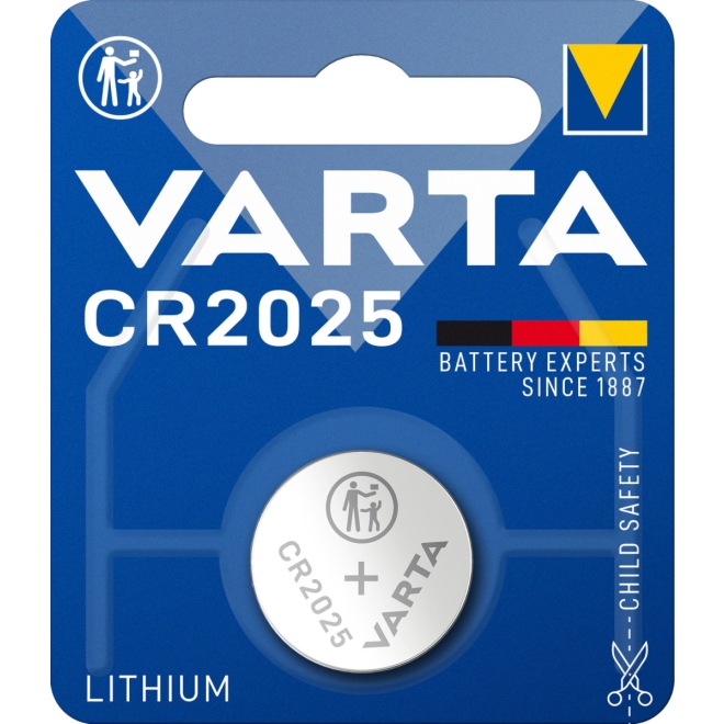 Varta Knopfzelle CR2025 - 3 Volt Lithium Batterie - 1er-Blister