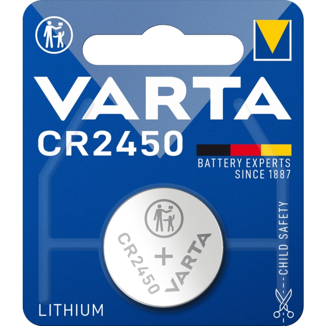 Varta Knopfzelle CR2450 - 3 Volt Lithium Batterie - 1er-Blister
