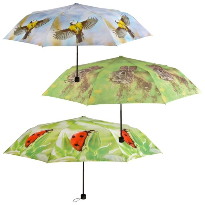 Esschert Design Taschen Regenschirm, Taschenschirm, Reiseschrim, verschiedene Motive