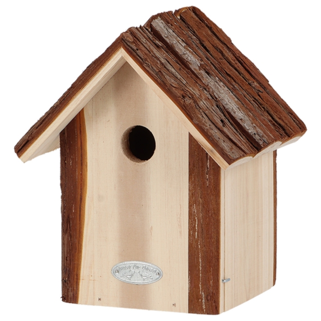 Esschert Design Nistkasten Blaumeise - Meisenkasten - Vogelhaus mit Rindendach