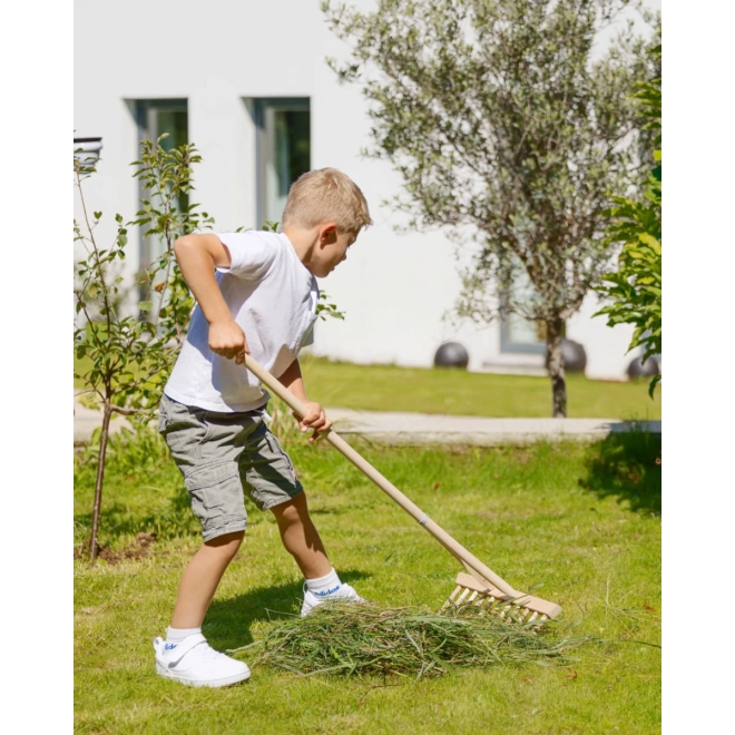Kinder Holzrechen 35cm mit Stiel - Mini Heurechen für Kinder 100cm