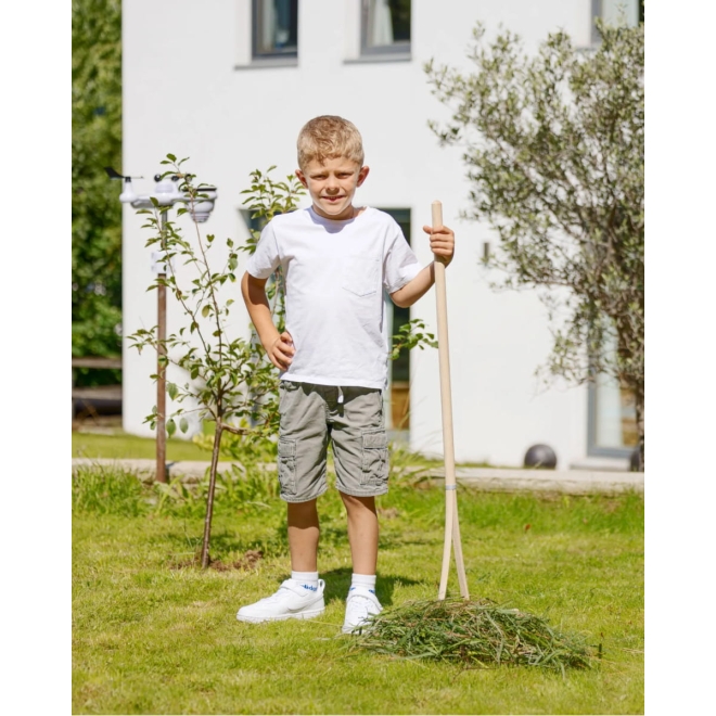 Kinder Holzrechen 35cm mit Stiel - Mini Heurechen für Kinder 100cm
