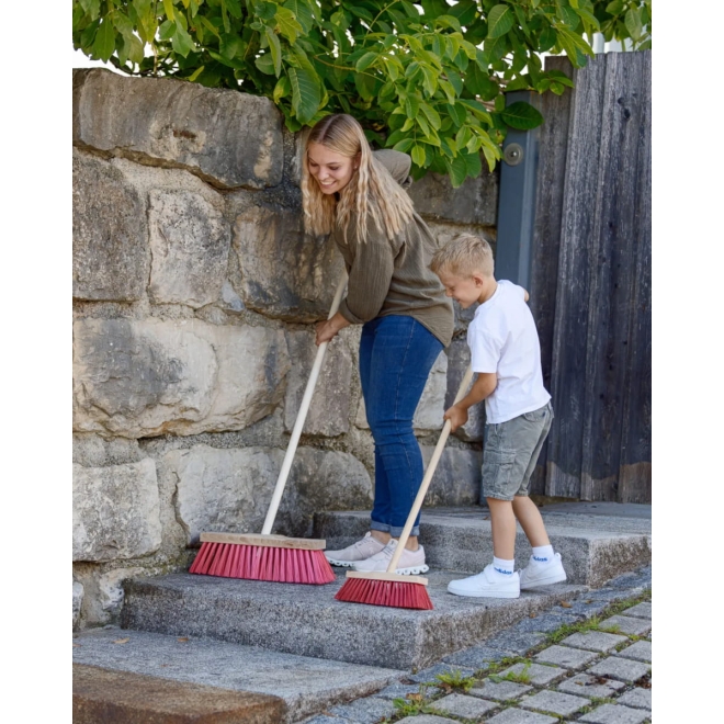 Kinder Straßenbesen 30cm mit Stiel - Elaston Spielbesen für Kinder 110cm