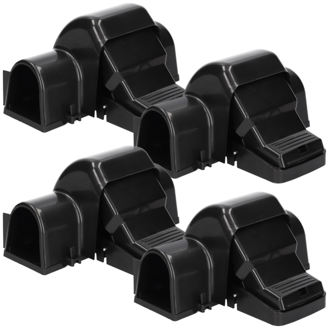 4x Durchlauf Schlagfalle für Ratten - Rattenschlagfalle - Outdoor Rattenfalle - 4 Stück