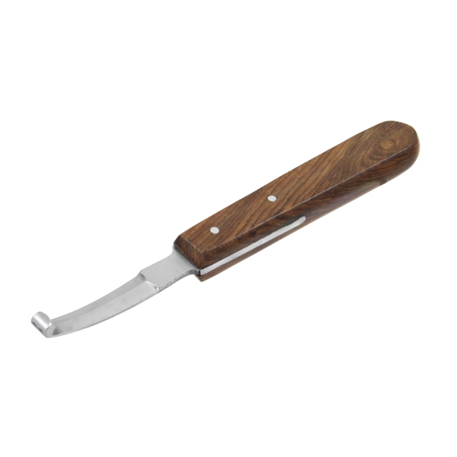 Hufmesser für Schafe, zweischneidig, schmal, Rinnmesser, Klauenmesser NIRO, mit Holzgriff