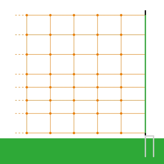 50m Schafnetz, Euro Extra, 90cm, 2 Spitzen, orange, Schafzaun, Elektrozaun, Elektronetz