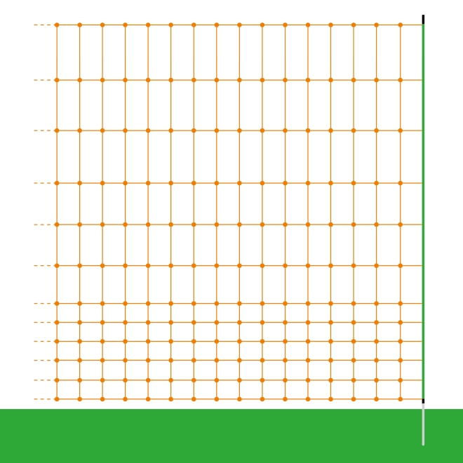 50m Geflügelnetz, Euro, 112cm, 1 Spitze, orange, Hühnerzaun, Geflügelzaun, Hühnernetz, Elektrozaun