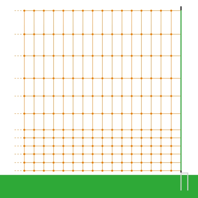 50m Geflügelnetz, Euro, 112cm, 2 Spitzen, orange, Hühnerzaun, Geflügelzaun, Hühnernetz, Elektrozaun