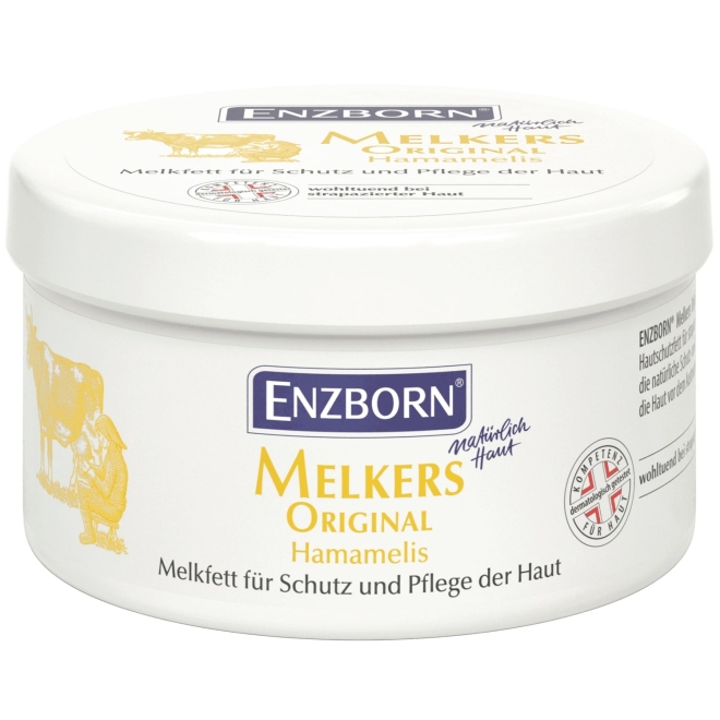 Enzborn Melkers Original Hamamelis 250ml, Melkfett für Schutz und Pflege der Haut