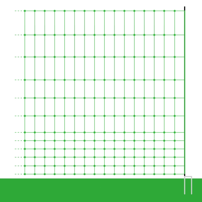 25m Geflügelnetz, Euro, 112cm, 2 Spitzen, grün, Hühnerzaun, Geflügelzaun, Hühnernetz, ohne Strom