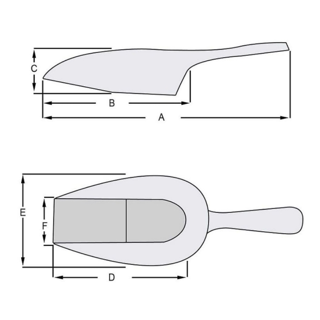Wilesco Abwiegeschaufel 260g, 250mm, Aluminium Futterschaufel mit Außengriff