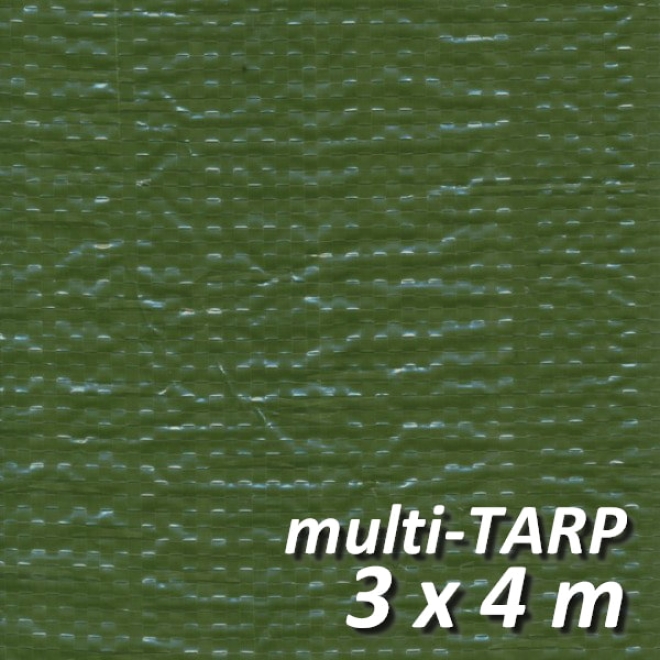 Lankotex multi-TARP Standard 3x4m grün, Schutz- und Abdeckplane mit Aluminiumösen, HDPE / LDPE
