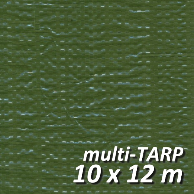 Lankotex multi-TARP Standard 10x12m grün, Schutz- und Abdeckplane mit Aluminiumösen, HDPE / LDPE