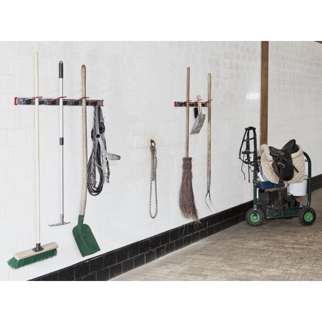 Bruns Gerätehalter, Aluminium-Wandschiene 75cm + 5 Halter - SB 5.07