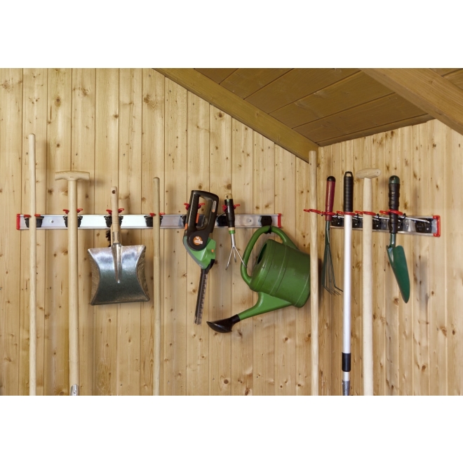 Bruns Gerätehalter, Aluminium-Wandschiene 100cm + 6 Halter - SB 6.10A