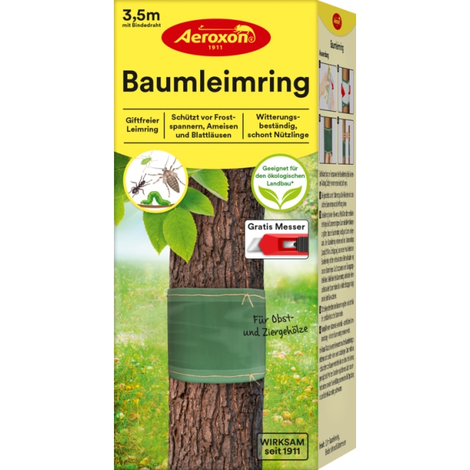 Aeroxon Baumleimring 3,5m, Leimring mit Bindedraht und Messer