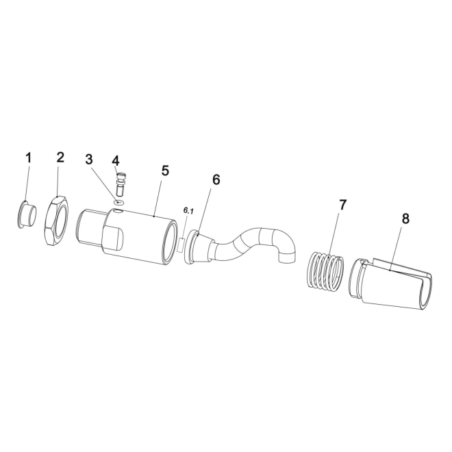 LUBING Drosselschraube mit O-Ring für Schweinenippel KLEIN #60026, Ersatzteil Nr. 4